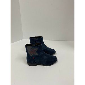 Marc Joseph New York Girl's Star Ankle Boot Navy Suede Size 13